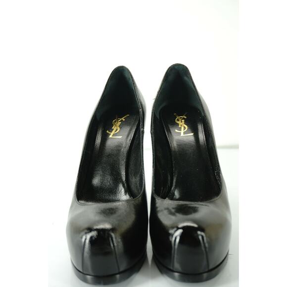 Saint Laurent Black Patent Tribute Platform Pumps Size 40 10 YSL - Picture 6 of 12